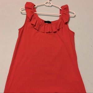 J. Crew Ruffle Neck Ribbed Tank